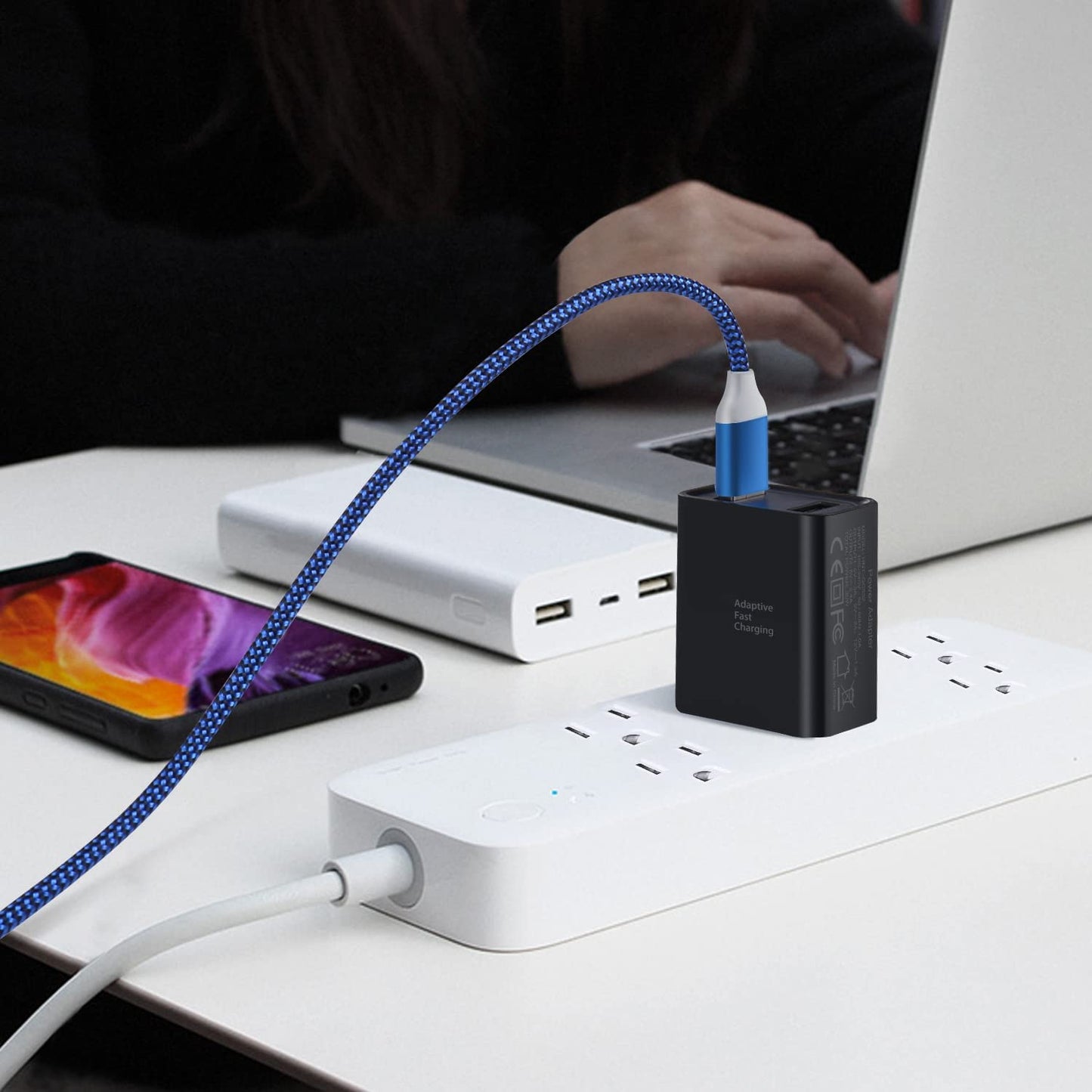 Quick Fast Charge 3.0 USB Wall Charger, 5 Pack 30W Dual USB Power Adapter (Fast Charge 3.0&5V 2.4A) Adaptive Fast Charging Block Compatible Iphone 11 XS XR, Galaxy S10 S9,Note 10-Black