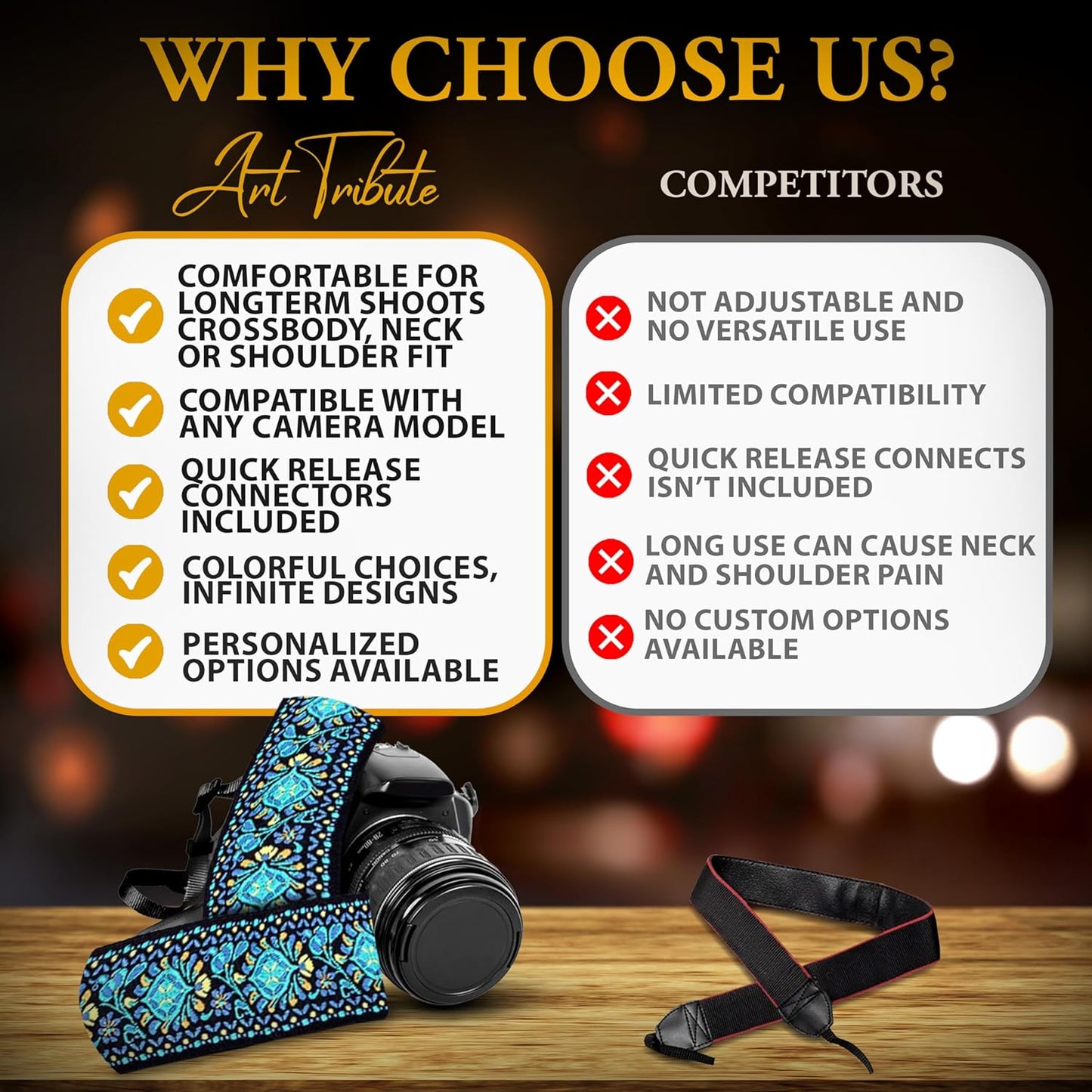 Camera Strap for All DSLR and Mirrorless Cameras. Add Your Name or Initials Make It a Personalized Gift