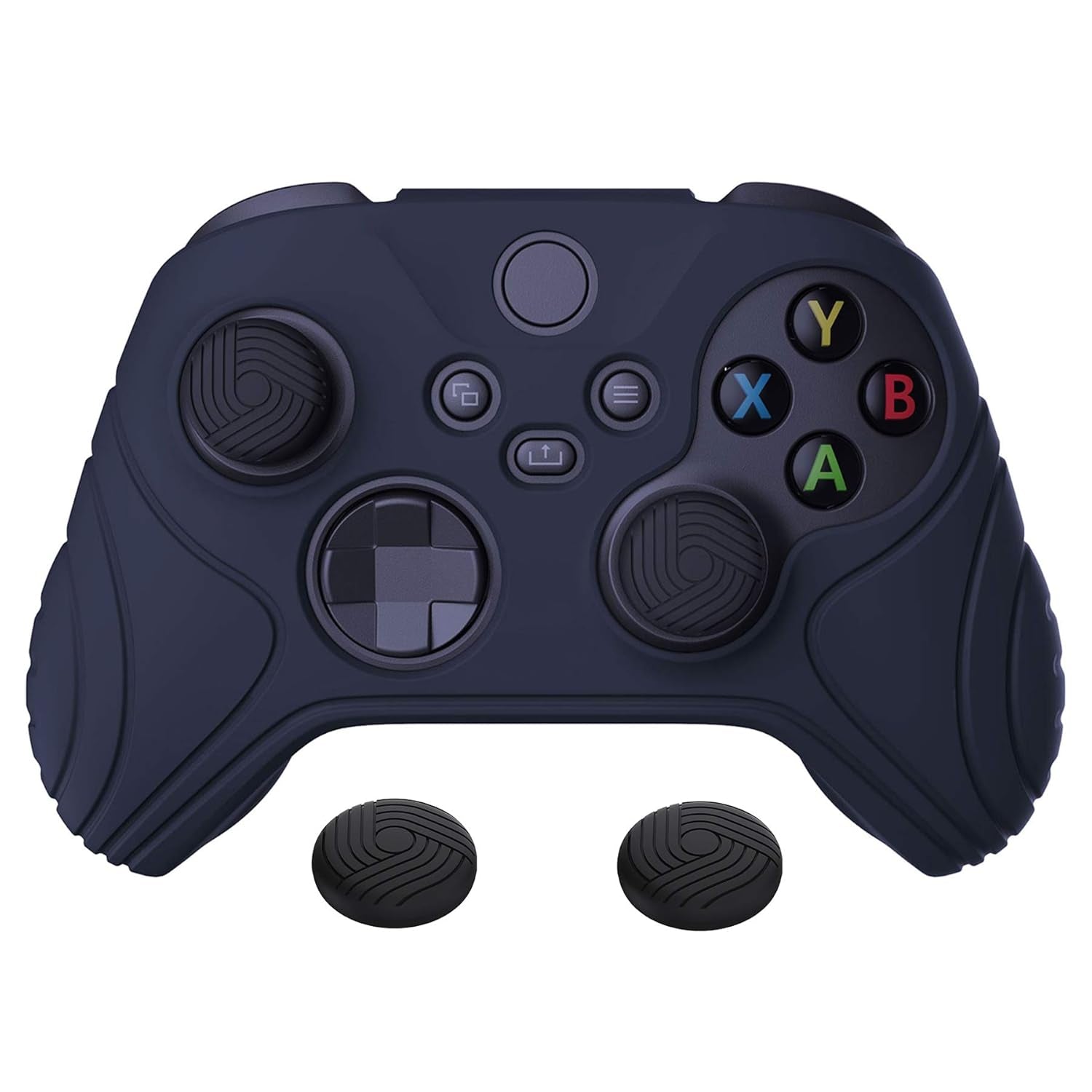 Playvital Samurai Edition Anti-Slip Controller Grip Silicone Skin for Xbox Core Controller, Ergonomic Protective Case Cover for Xbox Series S/X W/Thumb Grips - Midnight Blue
