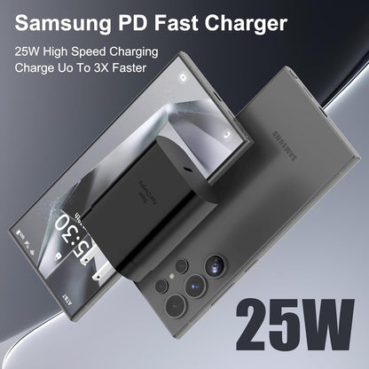 Samsung USB-C Super Fast Charging Power Adapter,25W PD Charger Block for Samsung Galaxy S25 Ultra/S25/S25+/S24 Ultra/S24/S24+/S23 Ultra/S23/S23+/S22/S22 Ultra/S22+/Note 20/S20/S21/S10, Tab S8(2 Pack)