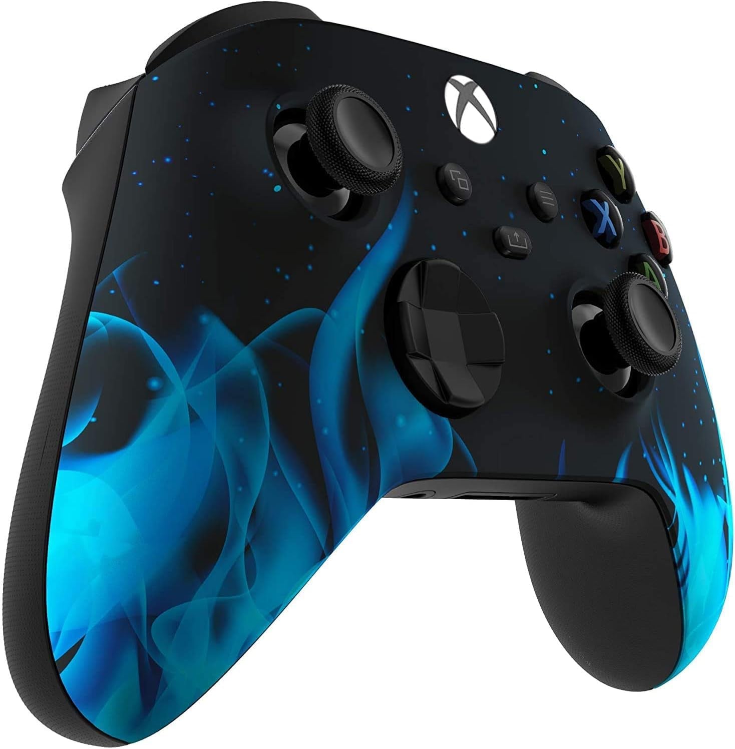 Wireless Controller for Microsoft Xbox Series X/S & Xbox One - Custom Soft Touch Feel - Custom Xbox Series X/S Controller (X/S Blue Flame)