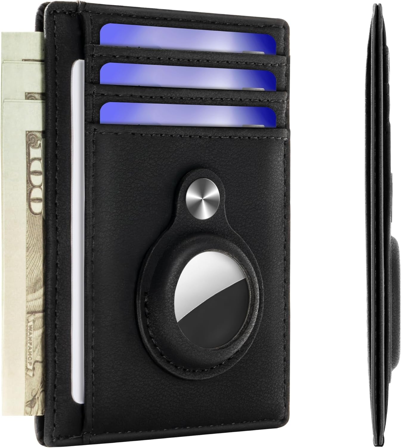 Slim Minimalist Front Pocket Air Tag Wallet, RFID Blocking Card Holder Wallet with Airtag Holder