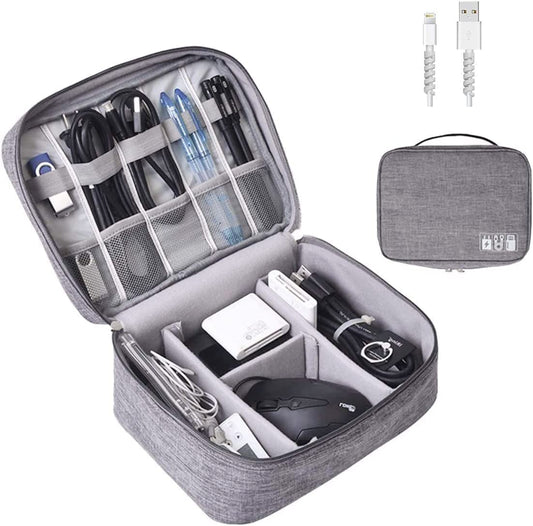 Electronics Organizer, Electronic Accessories Bag Travel Cable Organizer Three-Layer for Ipad Mini, Kindle, Hard Drives, Cables, Chargers