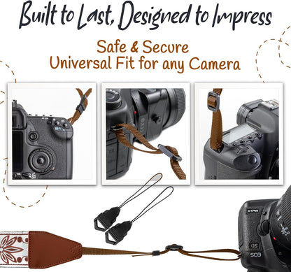 Camera Strap for All DSLR and Mirrorless Cameras. Add Your Name or Initials Make It a Personalized Gift