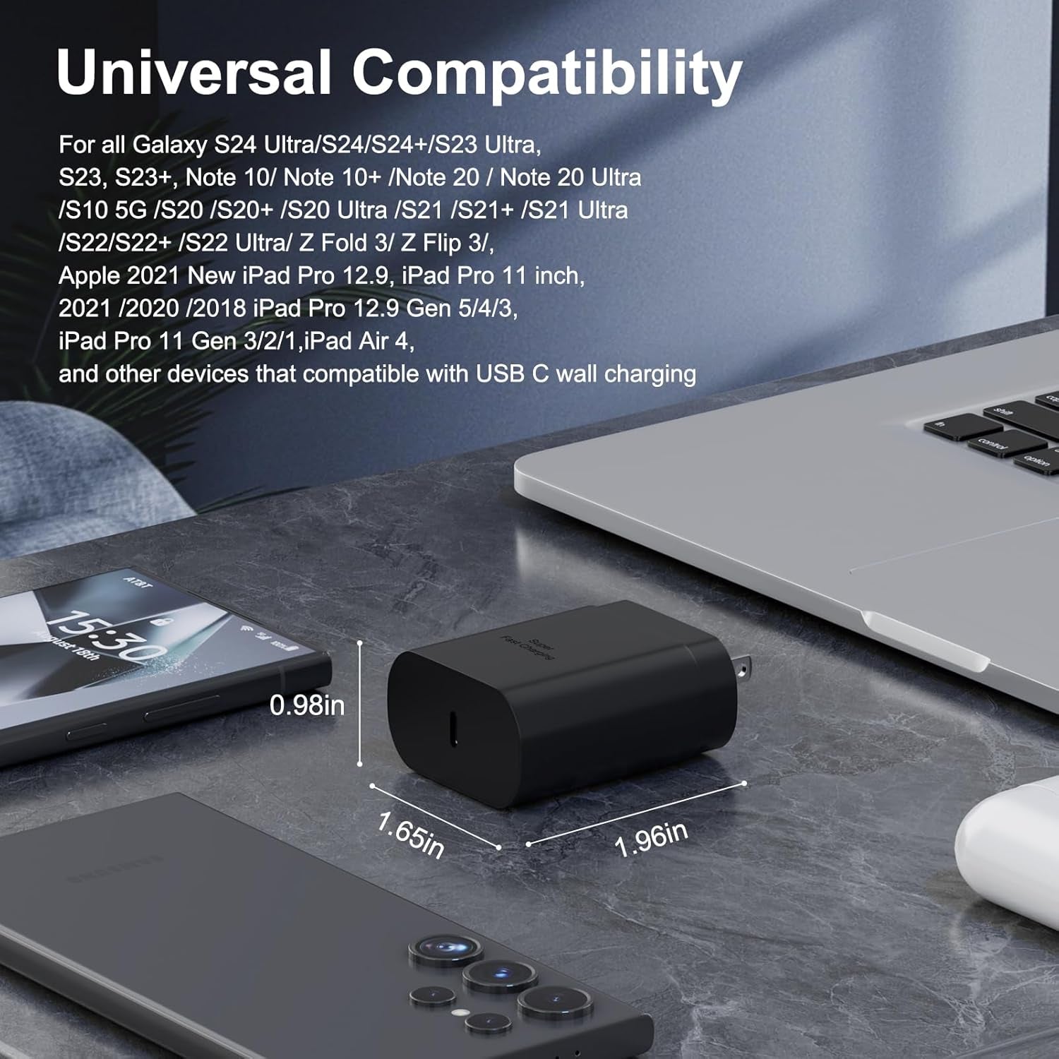 Samsung USB-C Super Fast Charging Power Adapter,25W PD Charger Block for Samsung Galaxy S25 Ultra/S25/S25+/S24 Ultra/S24/S24+/S23 Ultra/S23/S23+/S22/S22 Ultra/S22+/Note 20/S20/S21/S10, Tab S8(2 Pack)