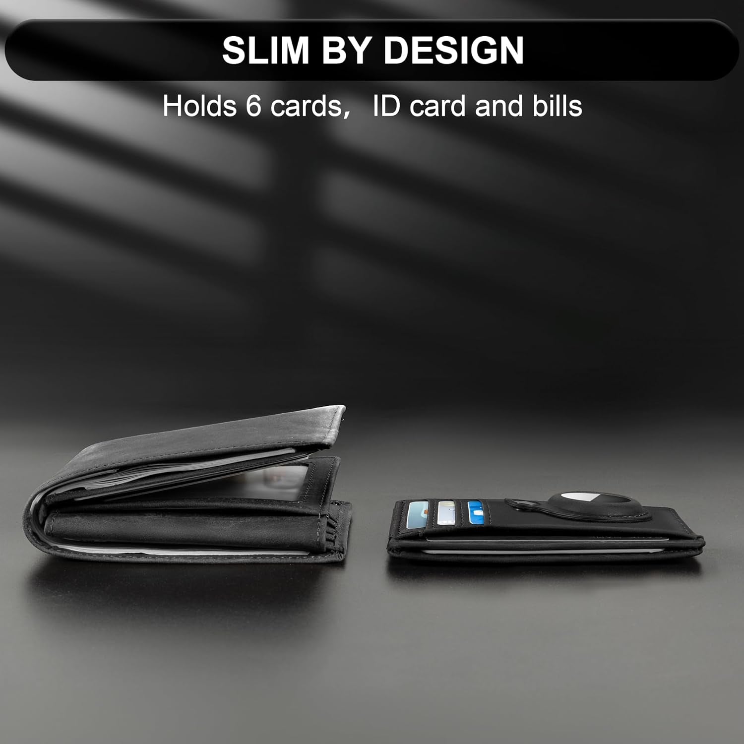 Slim Minimalist Front Pocket Air Tag Wallet, RFID Blocking Card Holder Wallet with Airtag Holder