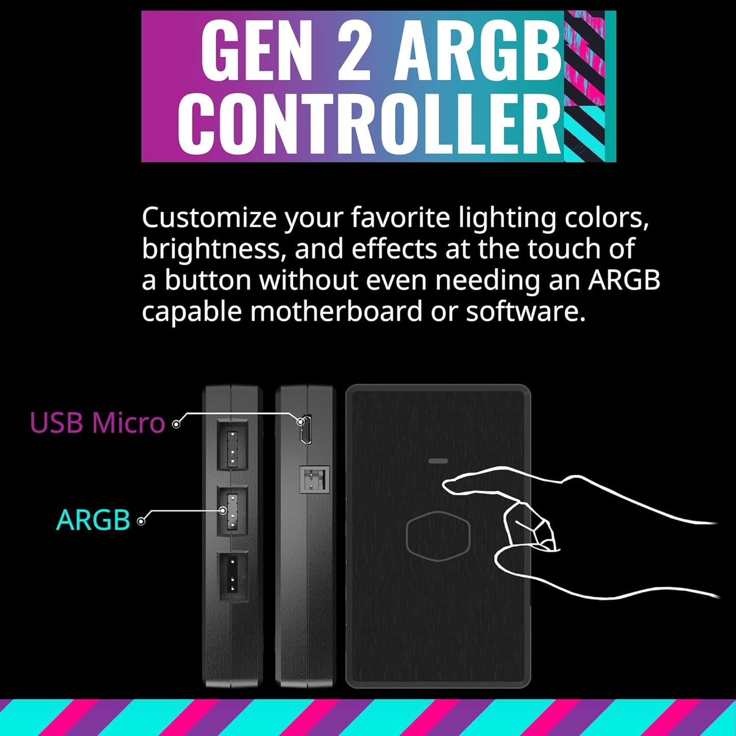 Masterfan MF120 Halo 3N1Fans, Duo-Ring ARGB Customizable Lighting, 120Mm PWM Static Pressure, ARGB Header Extender for PC Case, Liquid and Air Cooler (Mfl-B2Dn-18Npa-R1),Black