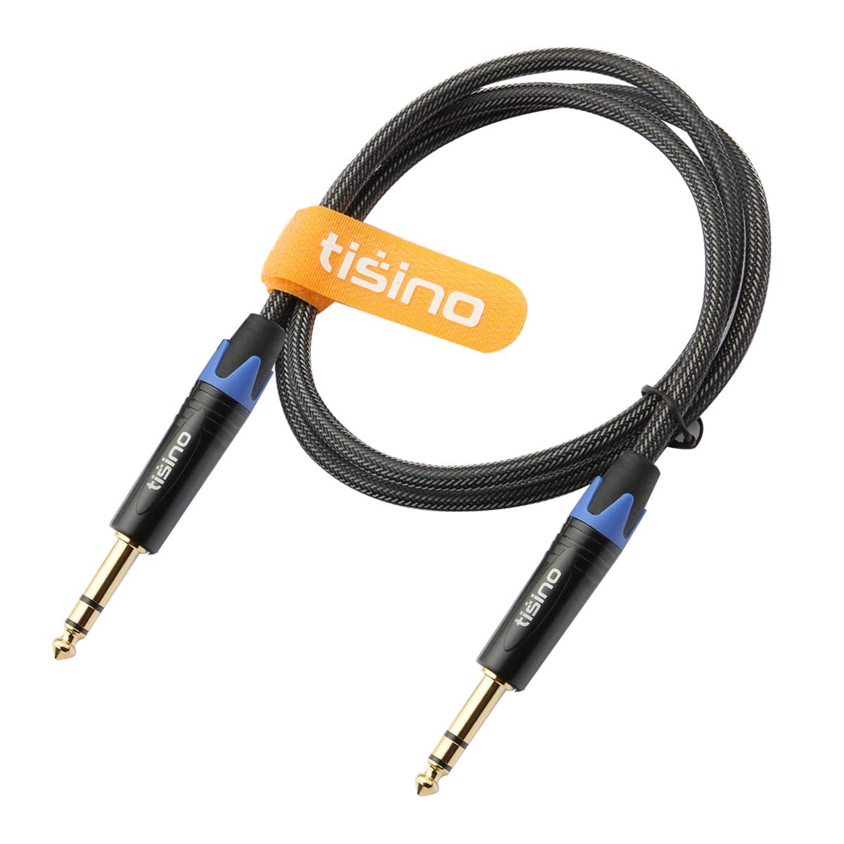 1/4 Inch TRS Cable, Quarter Inch 1/4 TRS Balanced Stereo Audio Cable Male to Male Pro Interconnect Cable Guitar Cable, Nylon Braid - 3 FT