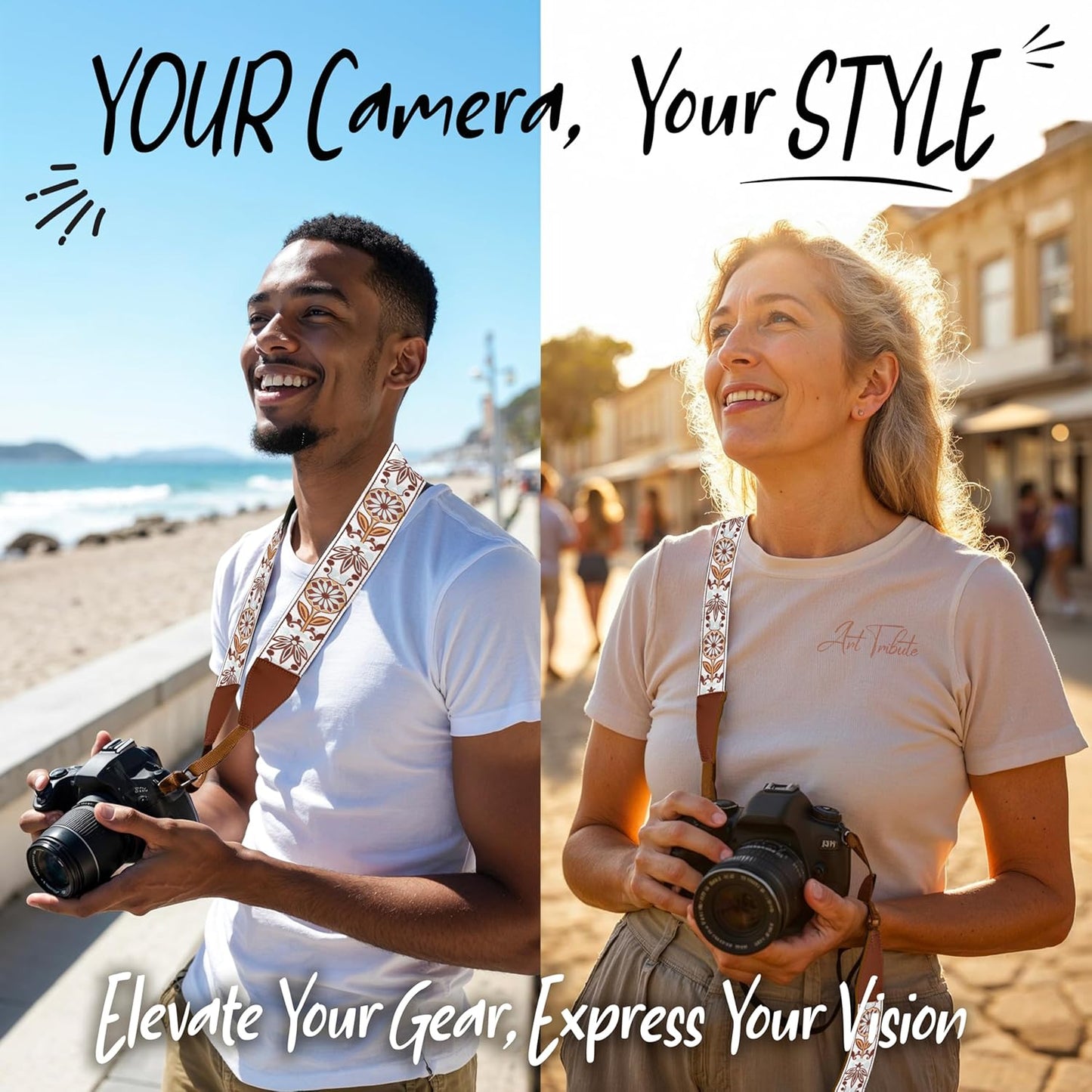 Camera Strap for All DSLR and Mirrorless Cameras. Add Your Name or Initials Make It a Personalized Gift