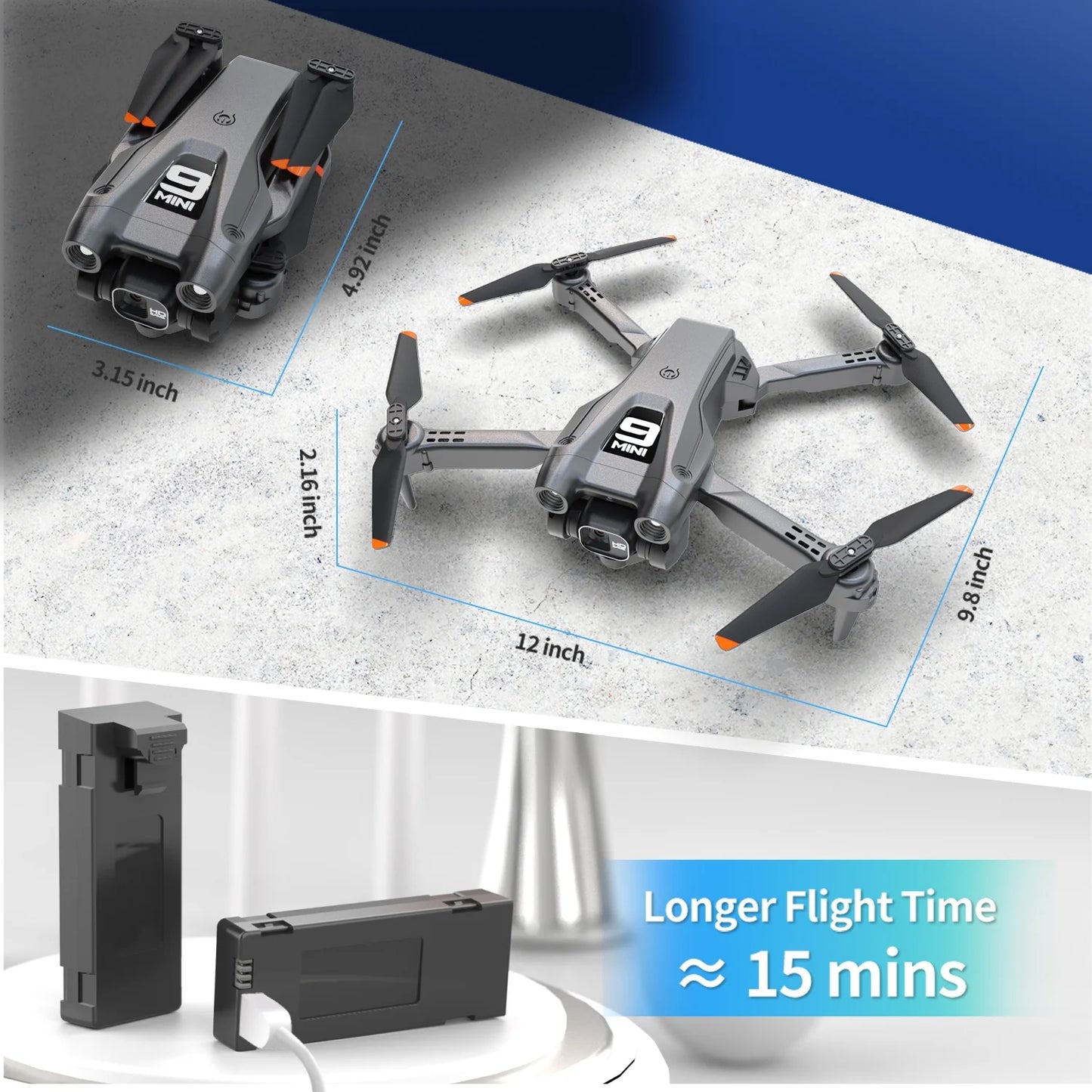 Drone with 4K HD Dual Camera for Adults Kids, RC Quadcopter with 2 Modular 1800Mah Batteries for 30 Mins Long Flight