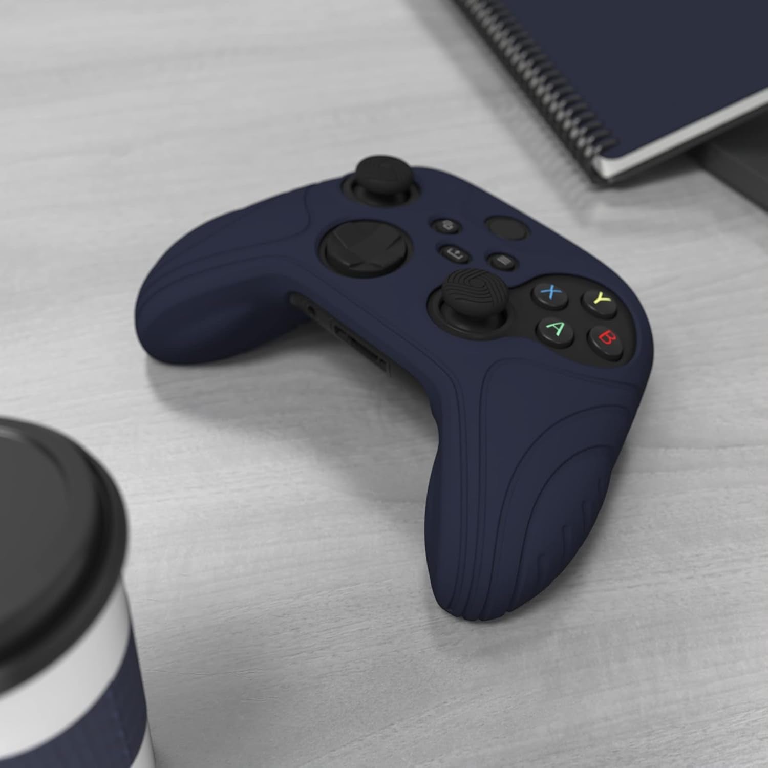 Playvital Samurai Edition Anti-Slip Controller Grip Silicone Skin for Xbox Core Controller, Ergonomic Protective Case Cover for Xbox Series S/X W/Thumb Grips - Midnight Blue
