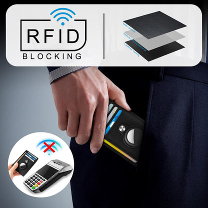 Slim Minimalist Front Pocket Air Tag Wallet, RFID Blocking Card Holder Wallet with Airtag Holder