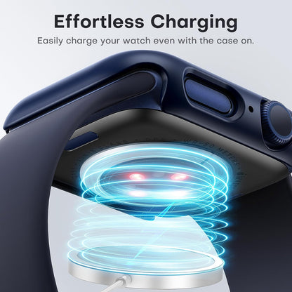 2 Pack Hard Case for Apple Watch Se/Se2/Se3/Series 6/5/4 40Mm, with PC Tempered Glass Screen Protector, Scristant Resistant, Overall Protection Slim Cover for Iwatch S6/S5/S4 40Mm, Blue