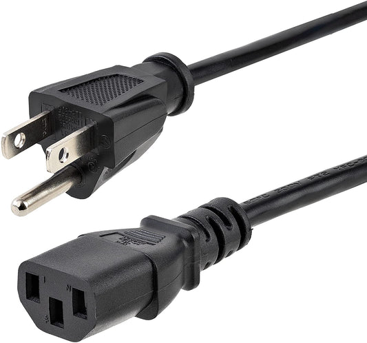 .Com 25Ft (7.6M) Computer Power Cord, NEMA 5-15P to C13, 10A 125V, 18AWG, Black Replacement AC Power Cord, Printer Power Cord, PC Power Supply Cable, Monitor Power Cable - UL Listed (PXT10125)