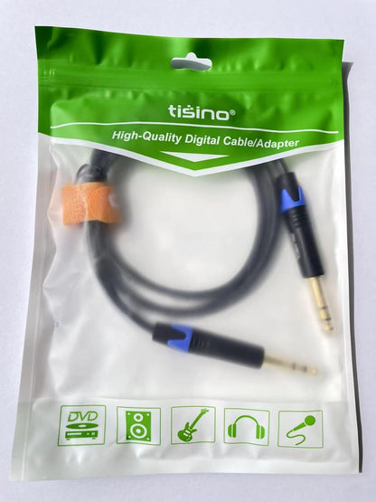 1/4 Inch TRS Cable, Quarter Inch 1/4 TRS Balanced Stereo Audio Cable Male to Male Pro Interconnect Cable Guitar Cable, Nylon Braid - 3 FT