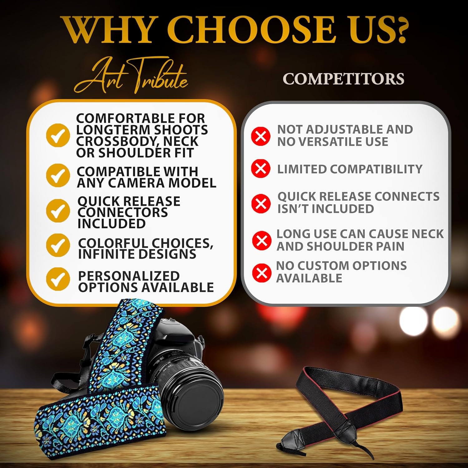 Camera Strap for All DSLR and Mirrorless Cameras. Add Your Name or Initials Make It a Personalized Gift