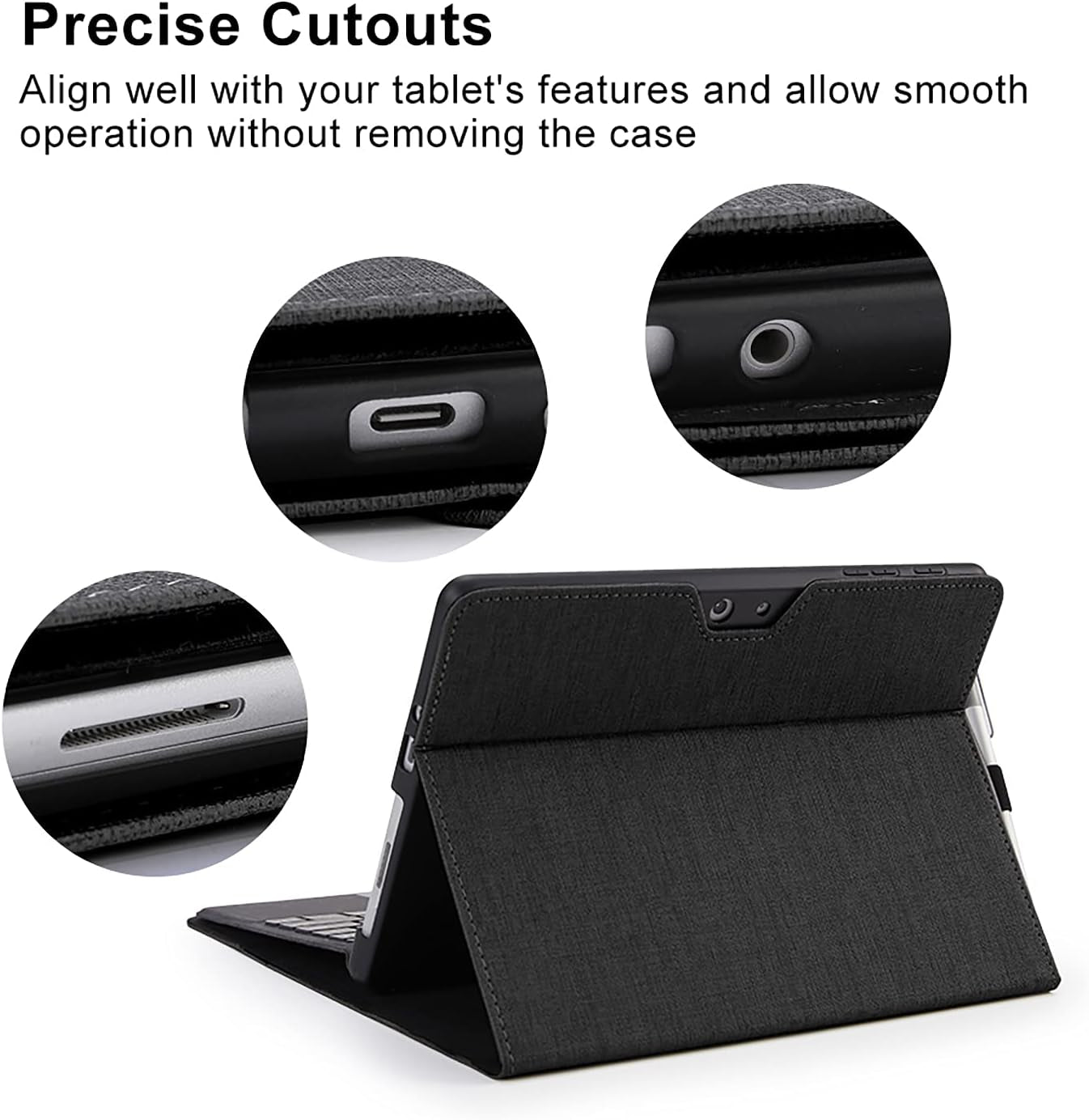 Protective Case for Surface Go 4 2023/Go 3 2021/Go 2 2020/Go 2018 with Stylus Holder, Multiple Angle Slim Lightweight Cover, Compatible with Type Cover Keyboard（Keyboard Not Included）